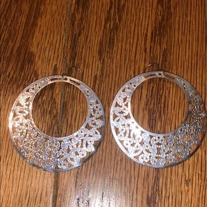silver boho hoop earrings